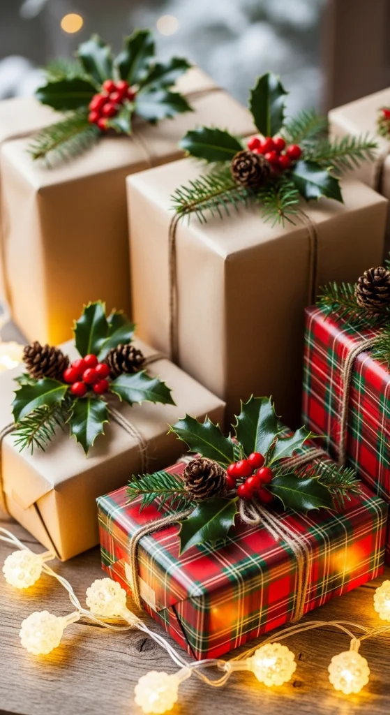 Holly And Pine Embellishments