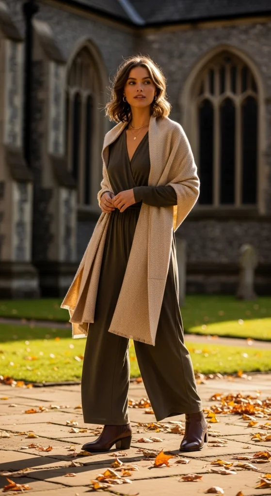  Jumpsuit With Wrap Or Shawl