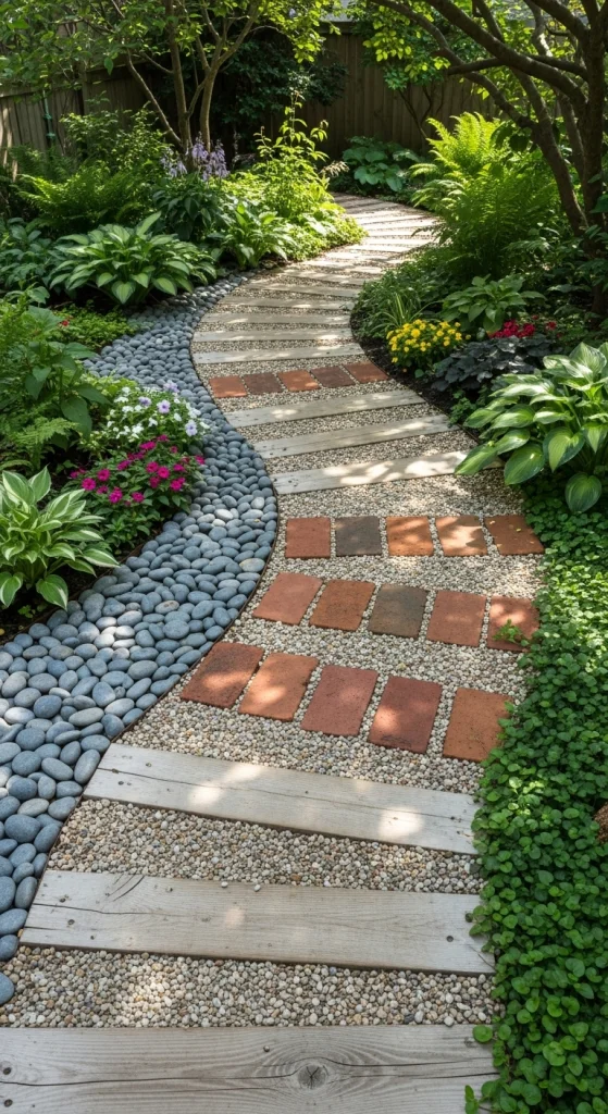 Mixed Materials Path For A Unique Look