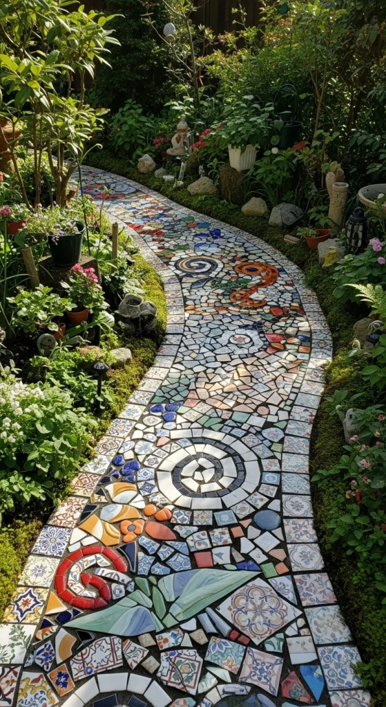 Mosaic Tile Path For Artistic Flair