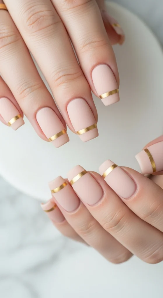 Nude Elegance With Gold Lines