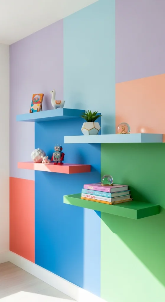 Painted Accent Shelves