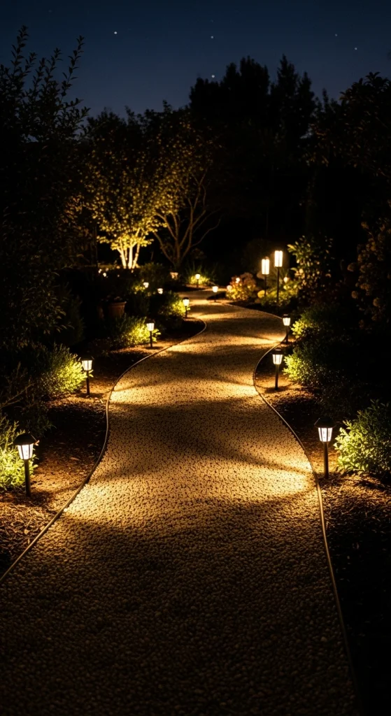 Solar-Lit Path For Evening Ambiance