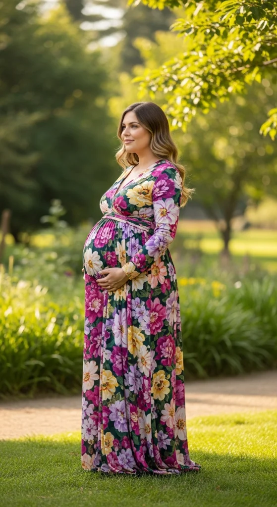 Stretchy Maternity Maxi Dress