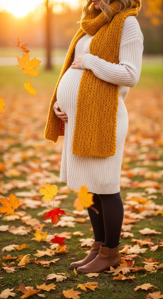 Sweater Dress And Scarf