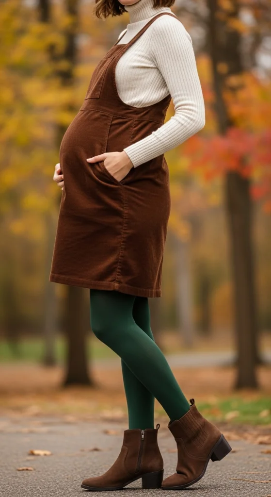 Turtleneck And Pinafore Dress