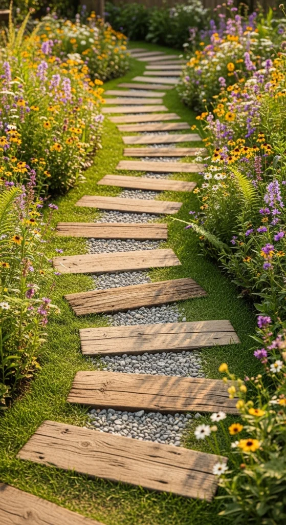 Wooden Stepping Pads For A Rustic Touch