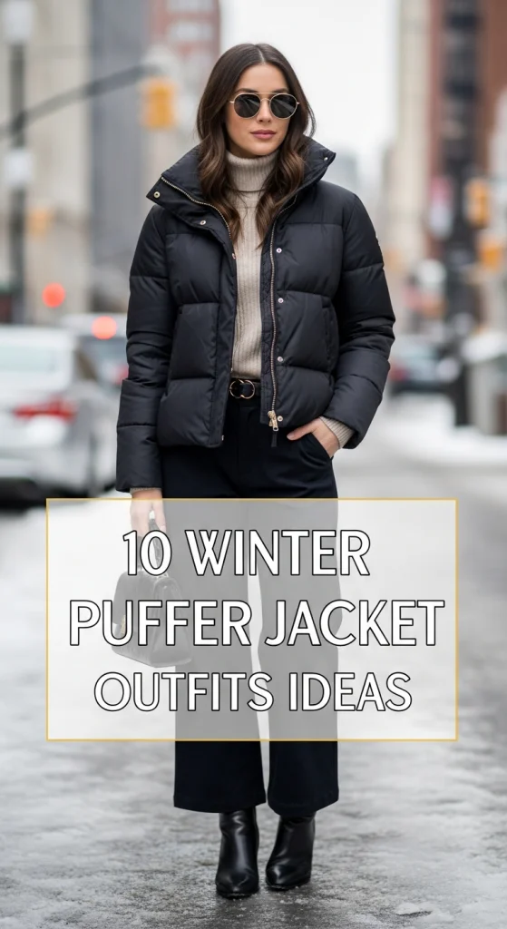 Winter Puffer Jacket Outfits Ideas