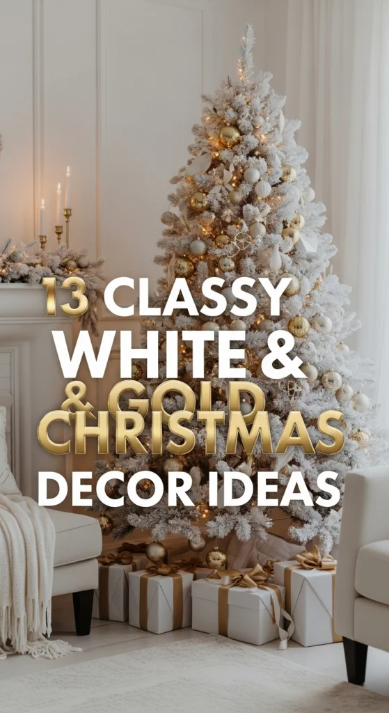 Classy White and Gold Christmas Decor Ideas