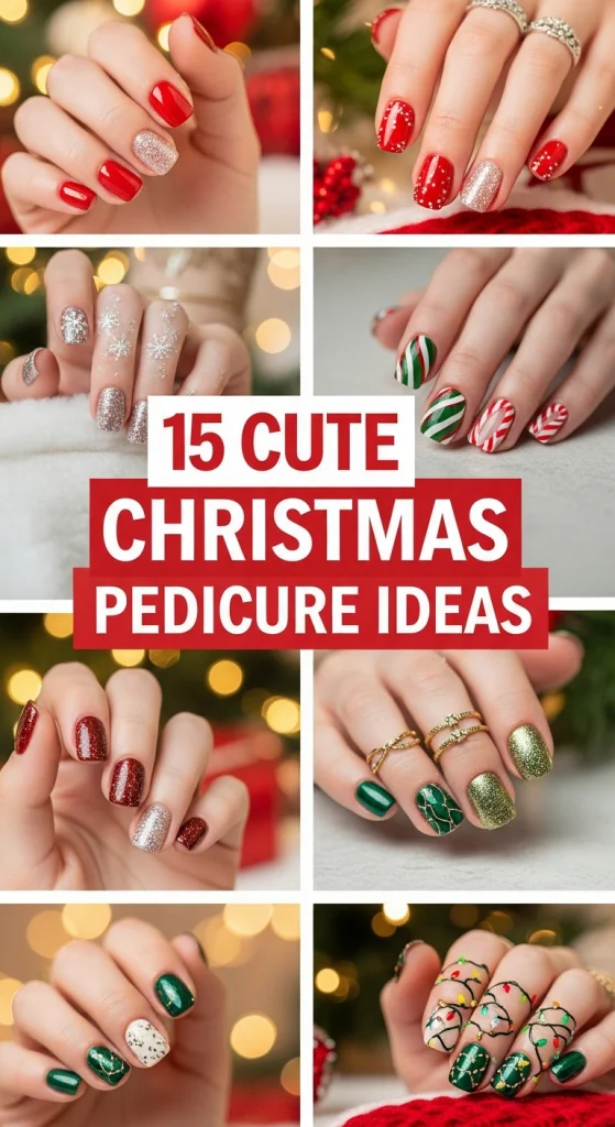 Cute Christmas Pedicure Ideas