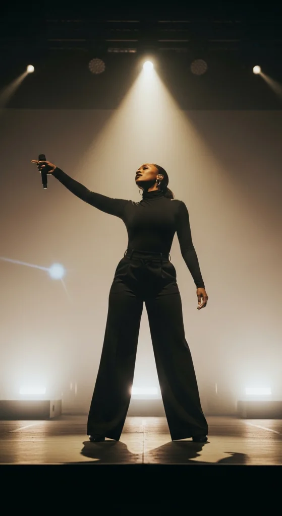 Black Bodysuit & Wide-Leg Pants