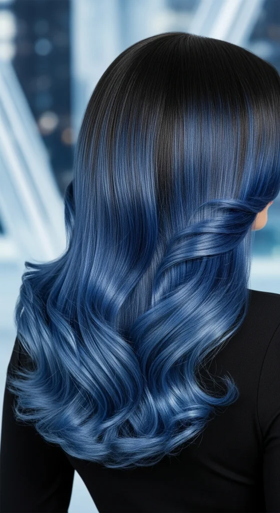 Black to Blue Balayage