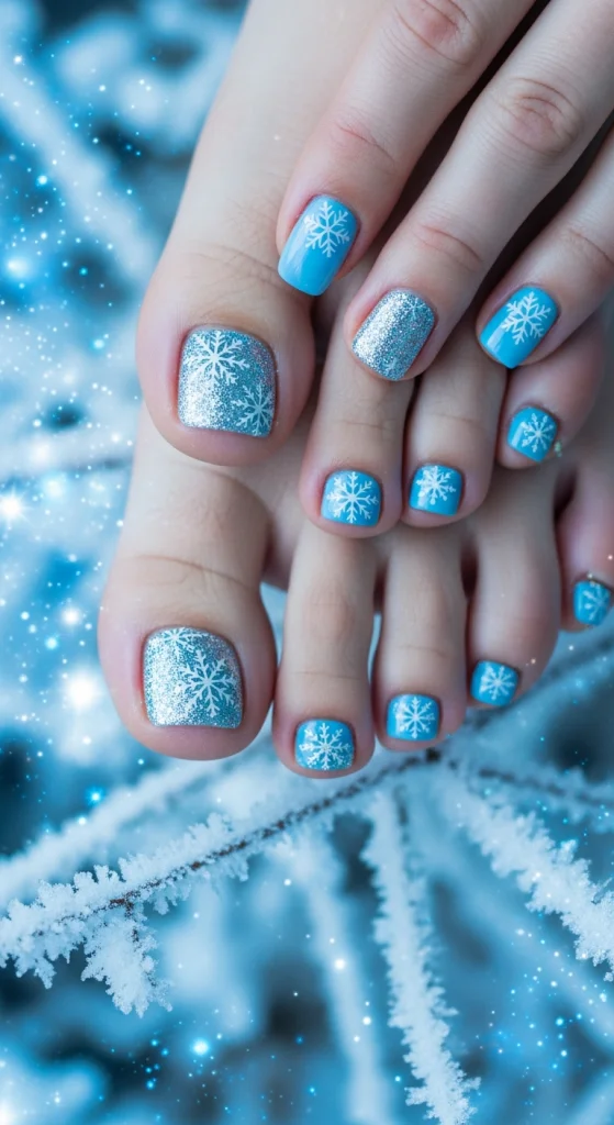 Blue Winter Wonderland Pedicure