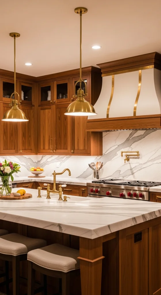 Cherry Wood With Marble Elegance