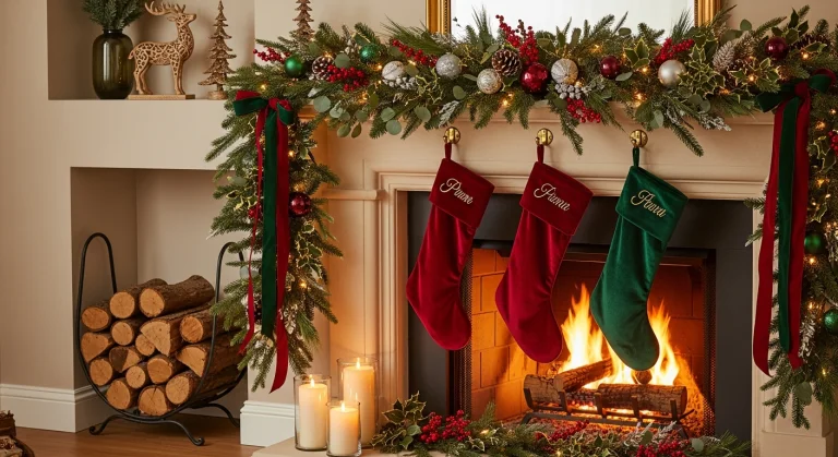 Christmas Fireplace Garland Ideas