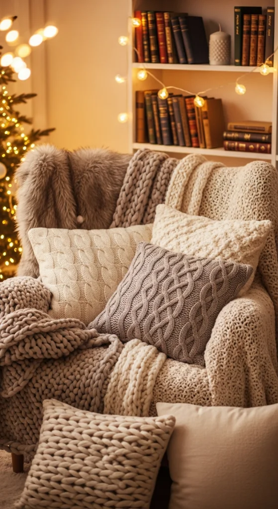  Cozy Knitted Blanket & Pillow Setup