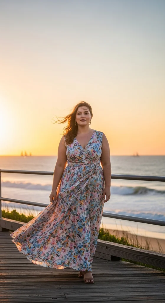 Flowy Maxi Dress With Waist Tie
