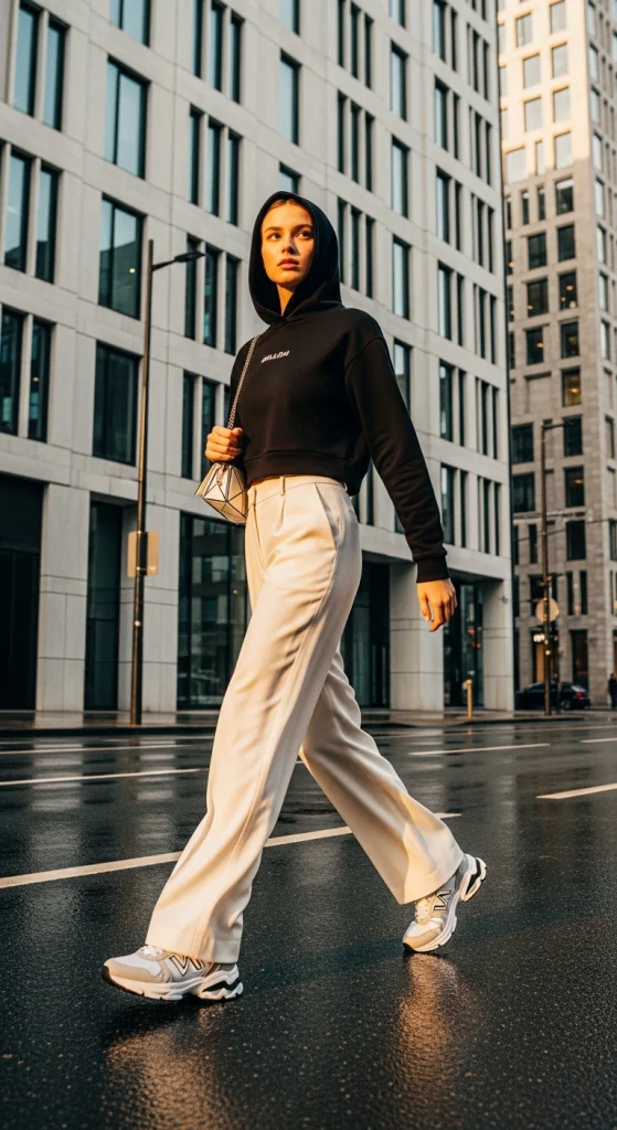 Hoodie with Wide-Leg Pants