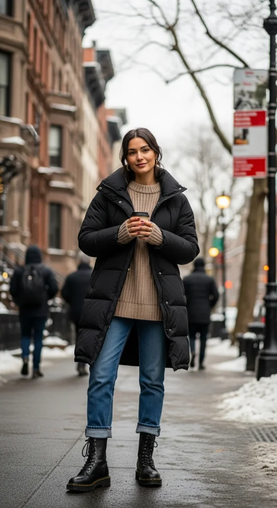 Longline Puffer And Knitwear