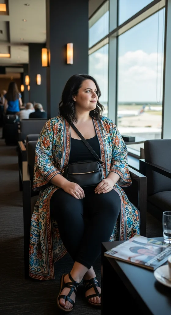 Maxi Kimono Over A Basic Outfit