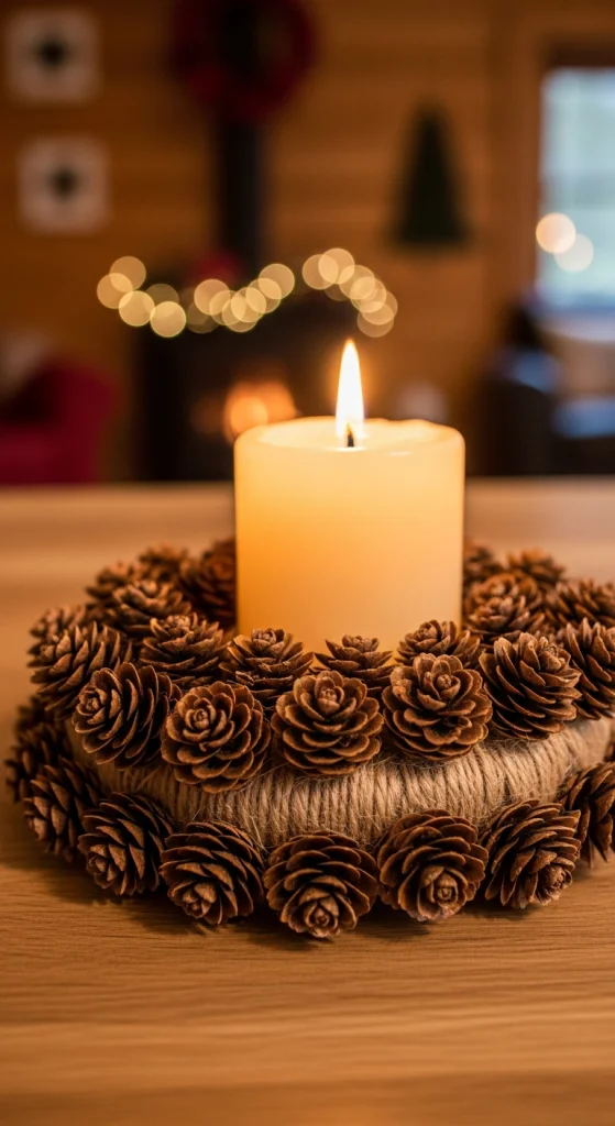 Pinecone Candle Rings