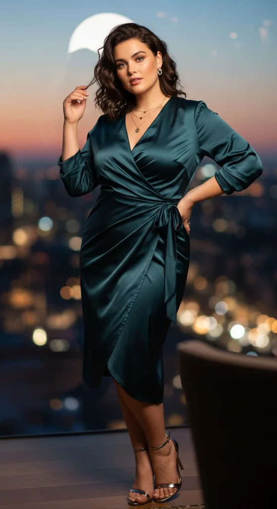 Satin Wrap Dress