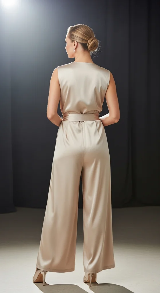 Wide-Leg Satin Jumpsuit