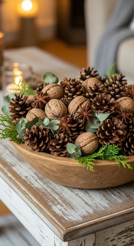 Woodland Pinecone Bowl Display