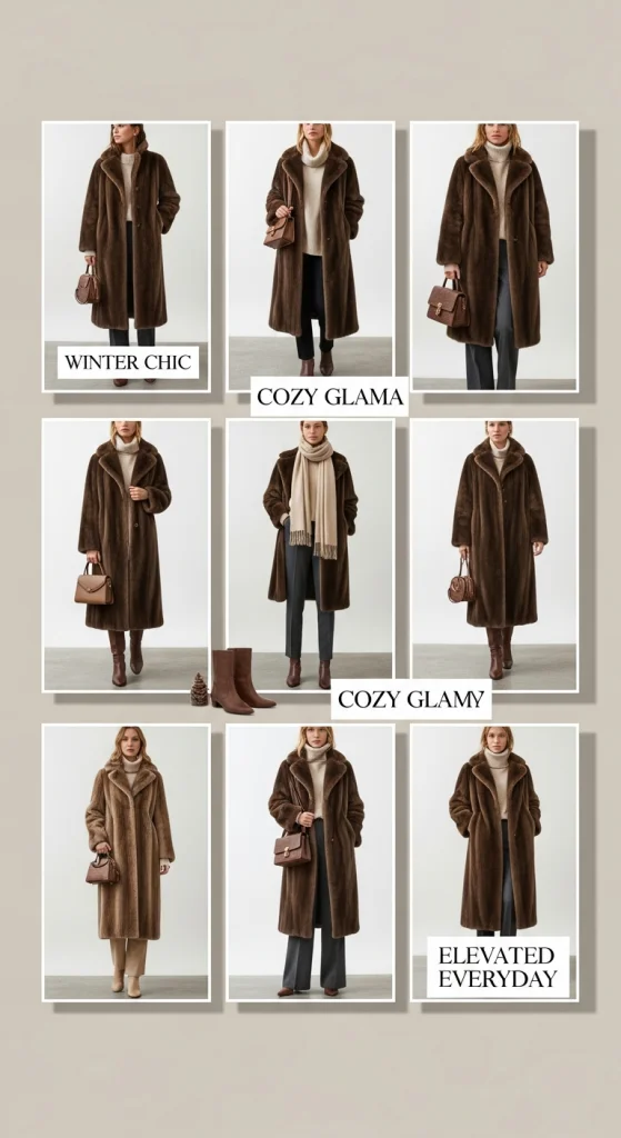 Classy Brown Fur Coat Ideas