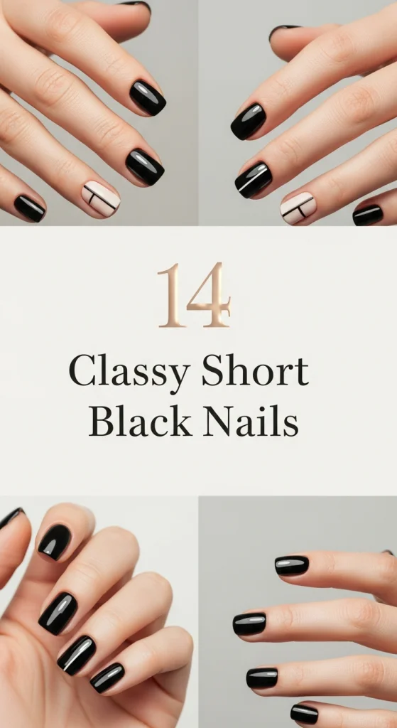 Classy Short Black Nails
