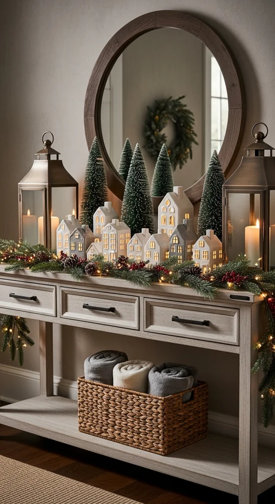 A Festive Entryway Console Display