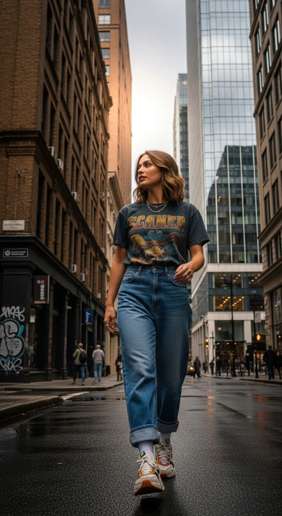 Baggy Jeans + Graphic Tee