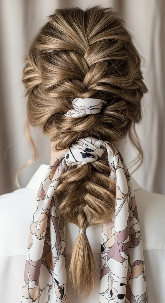 Braided Scarf Hairstyle