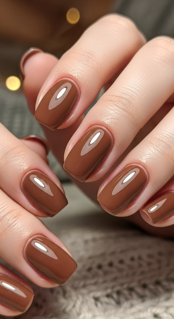 Brown Mocha Gel Nails