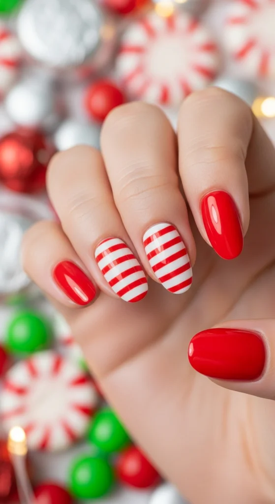 Candy Cane Stripe Nails