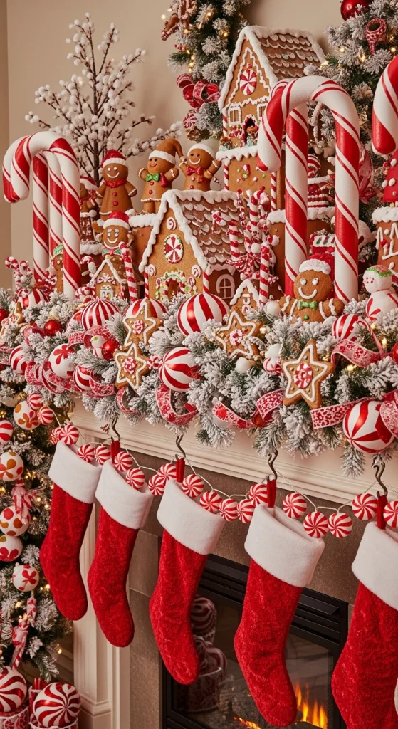 Candy-Themed Mantel