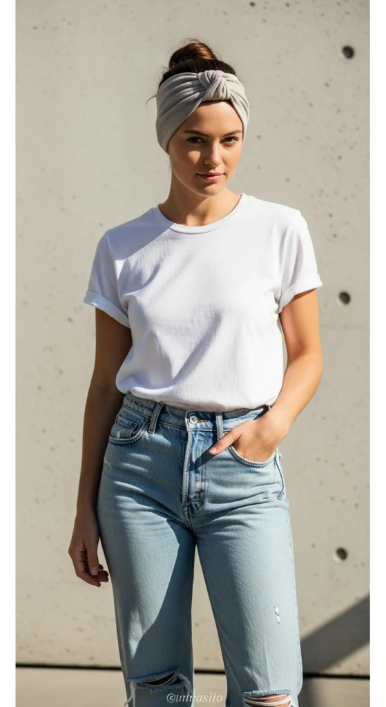 Casual Denim And Tee Look