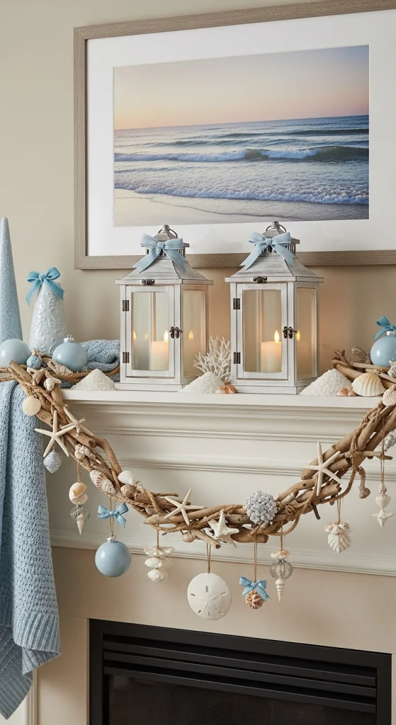Coastal Christmas Mantel