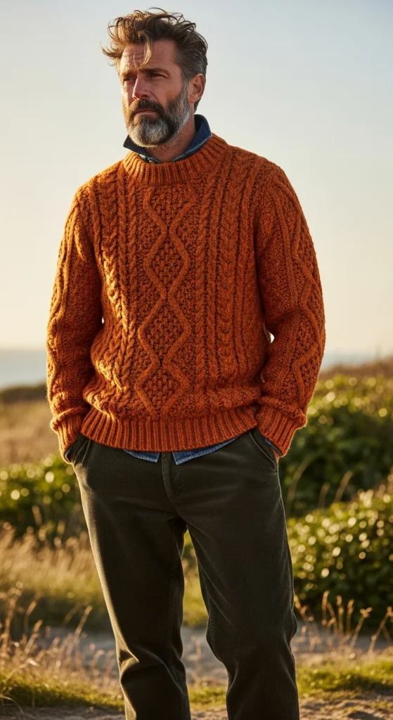 Corduroy Pants With Textured Sweaters