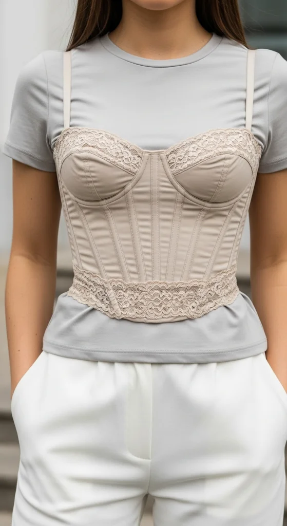 Corset Top Over A Basic Tee