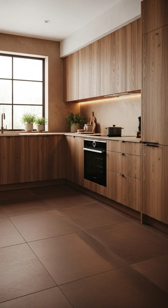 Deep Brown Tile Flooring