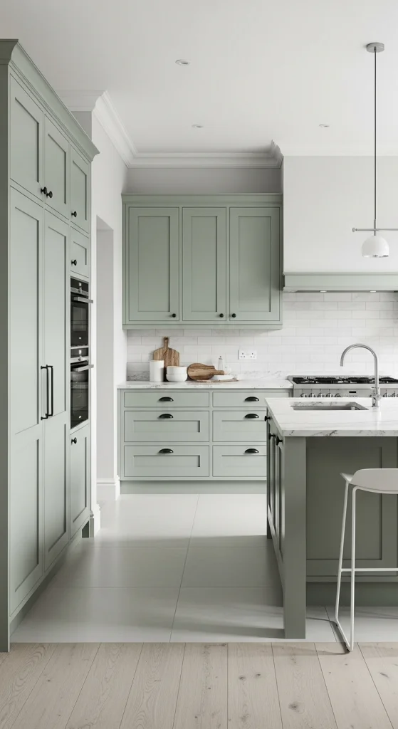 Full Sage Green Kitchen Cabinets