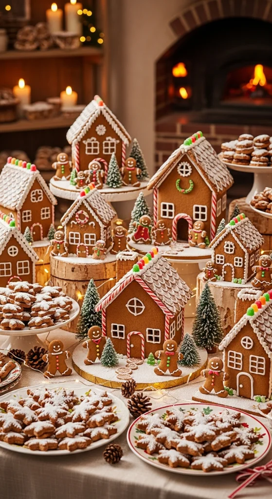 Gingerbread House Village Dessert Table