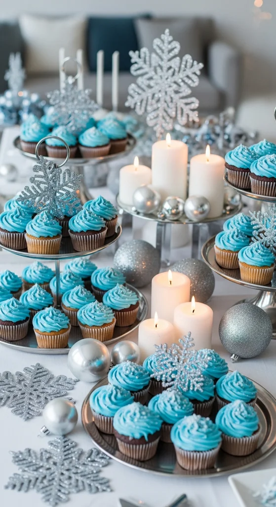 Glam Silver & Blue Holiday Table