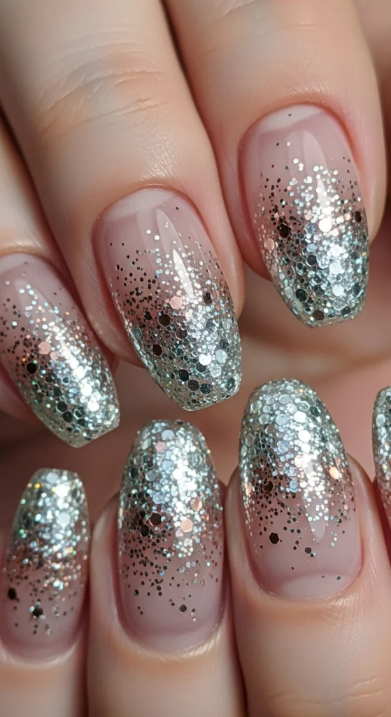 Glitter Gradient Gel Nails