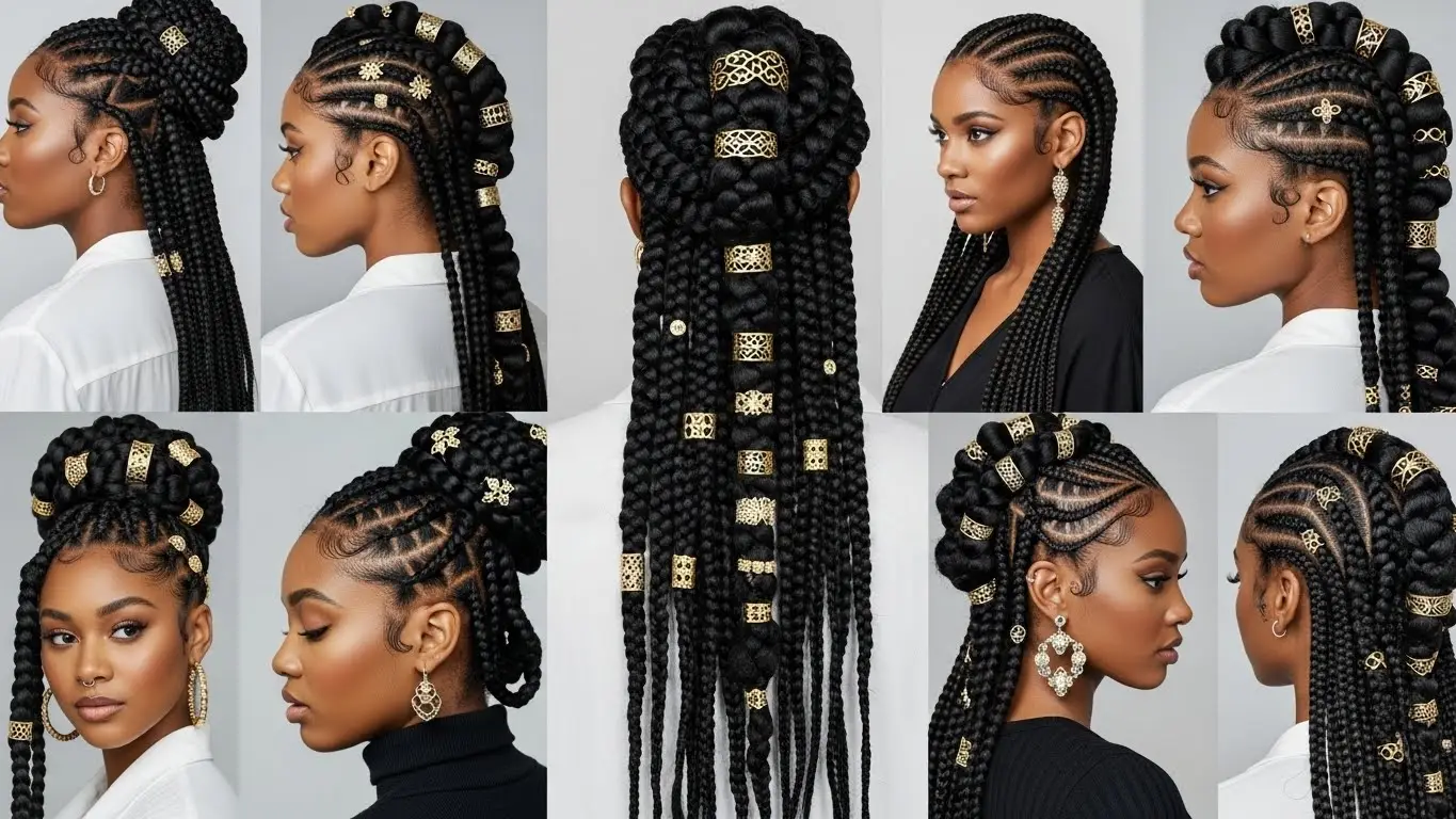 Goddess Braids with Gold Cuffs