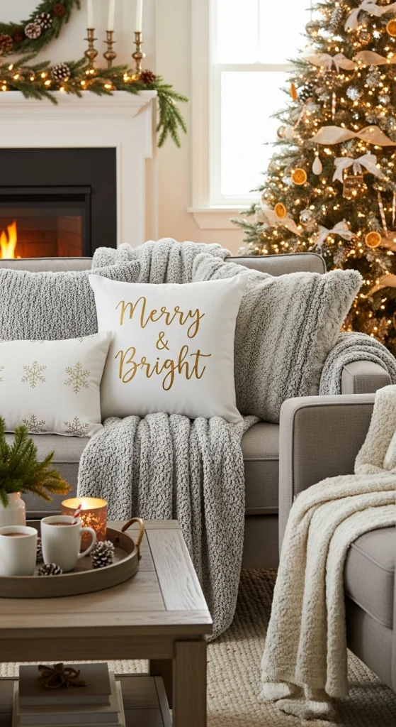 Holiday-Themed Pillows And Throws