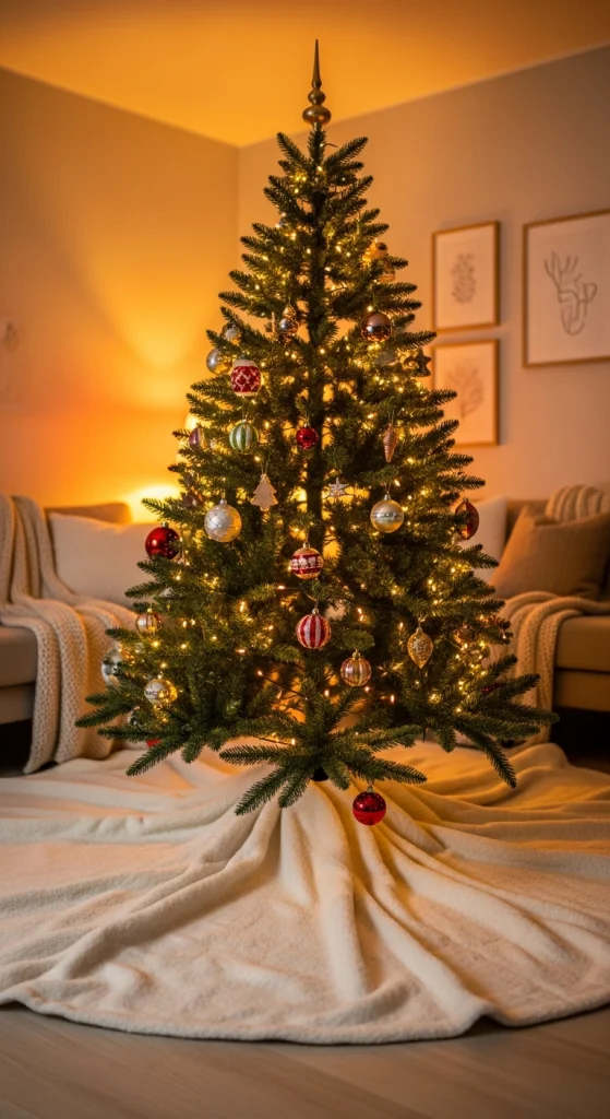 Hygge-Inspired Faux Fur Tree Skirt