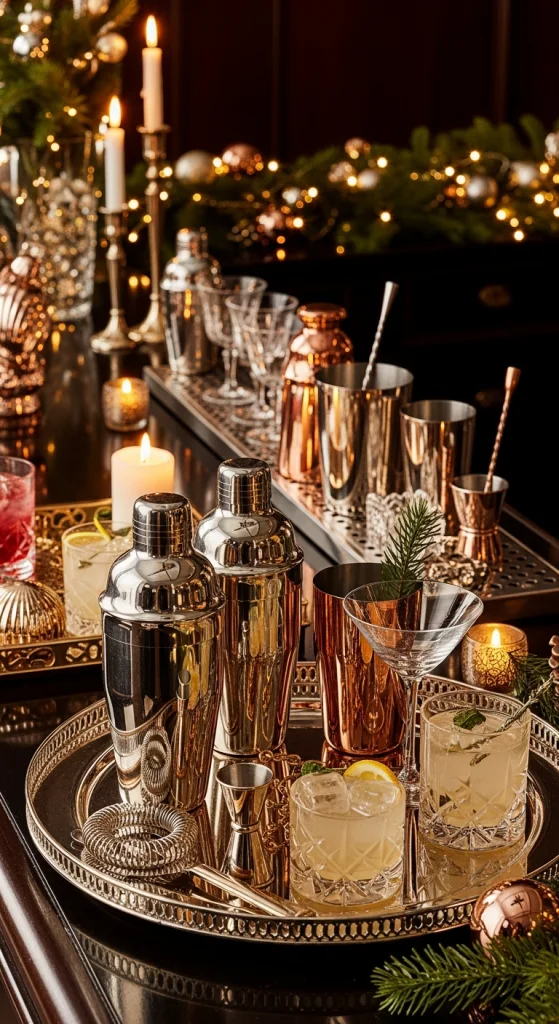 Metallic Glam Cocktail Bar