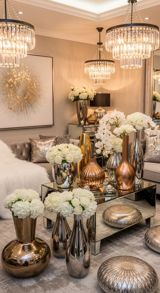 Metallic Vases for Luxury & Glam